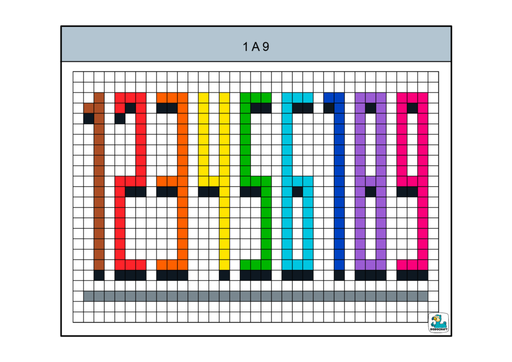 1 à 9 pixel art dodocraft