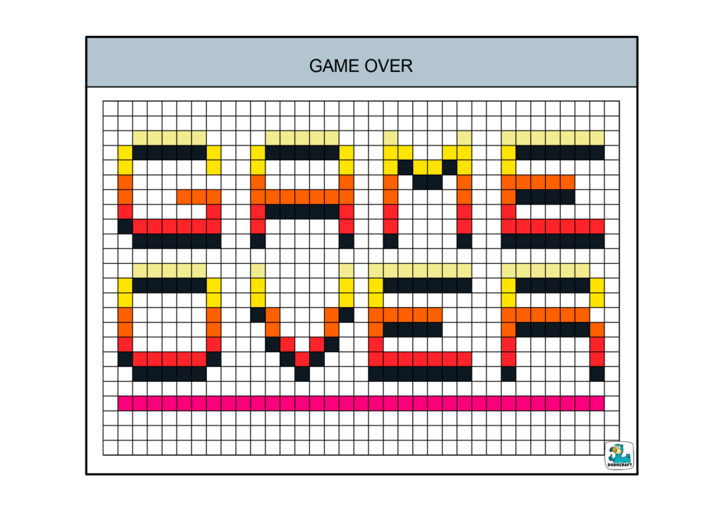 Game Over pixel art dodocraft