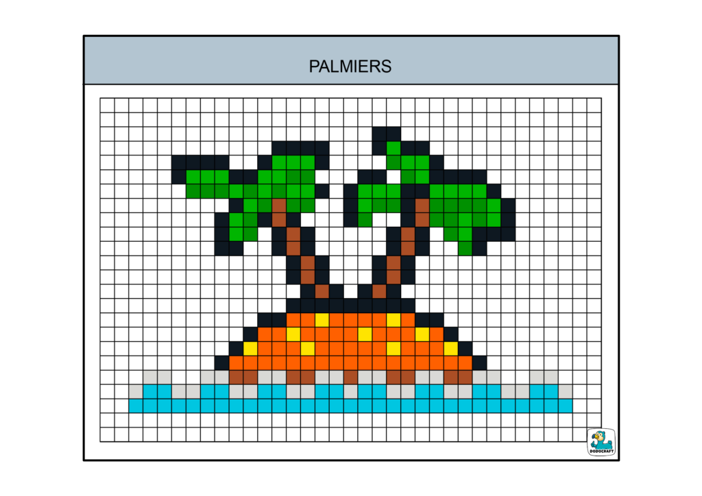 Palmiers pixel art dodocraft