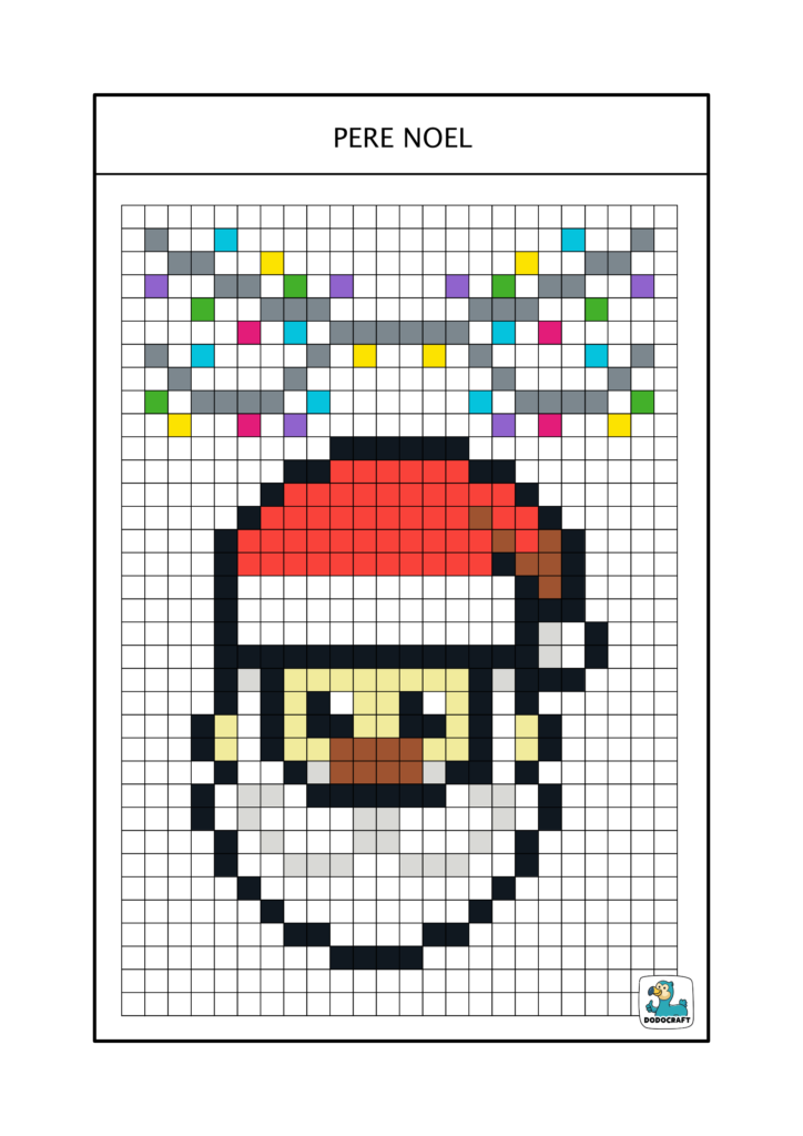 Pixel art coeur père Noël dodocraft