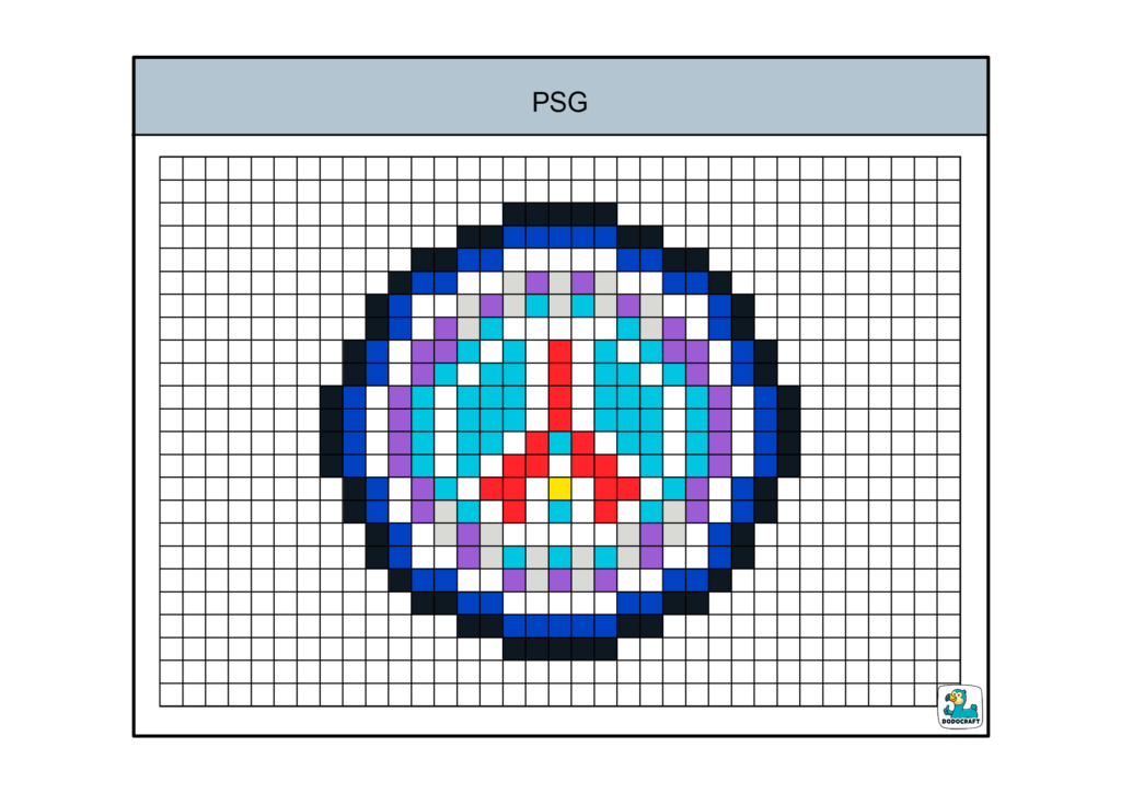 Paris saint germain football pixel art dodocraft
