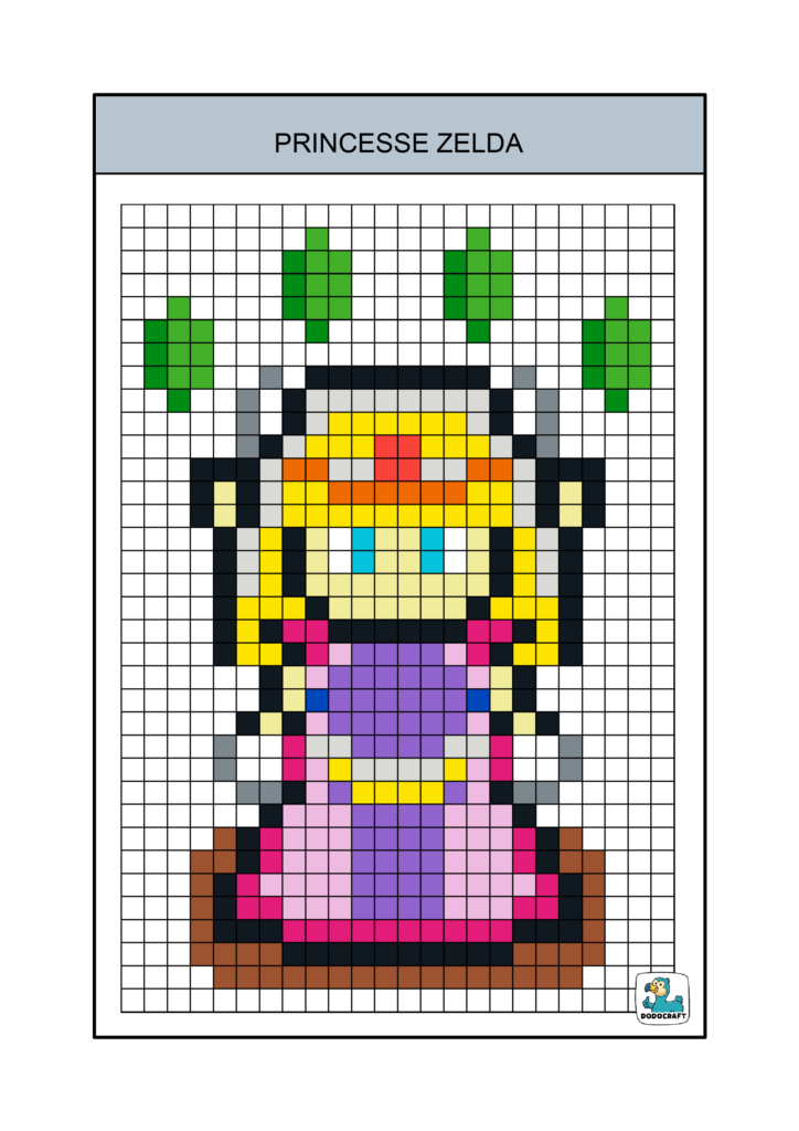 Princesse Zelda pixel art dodocraft