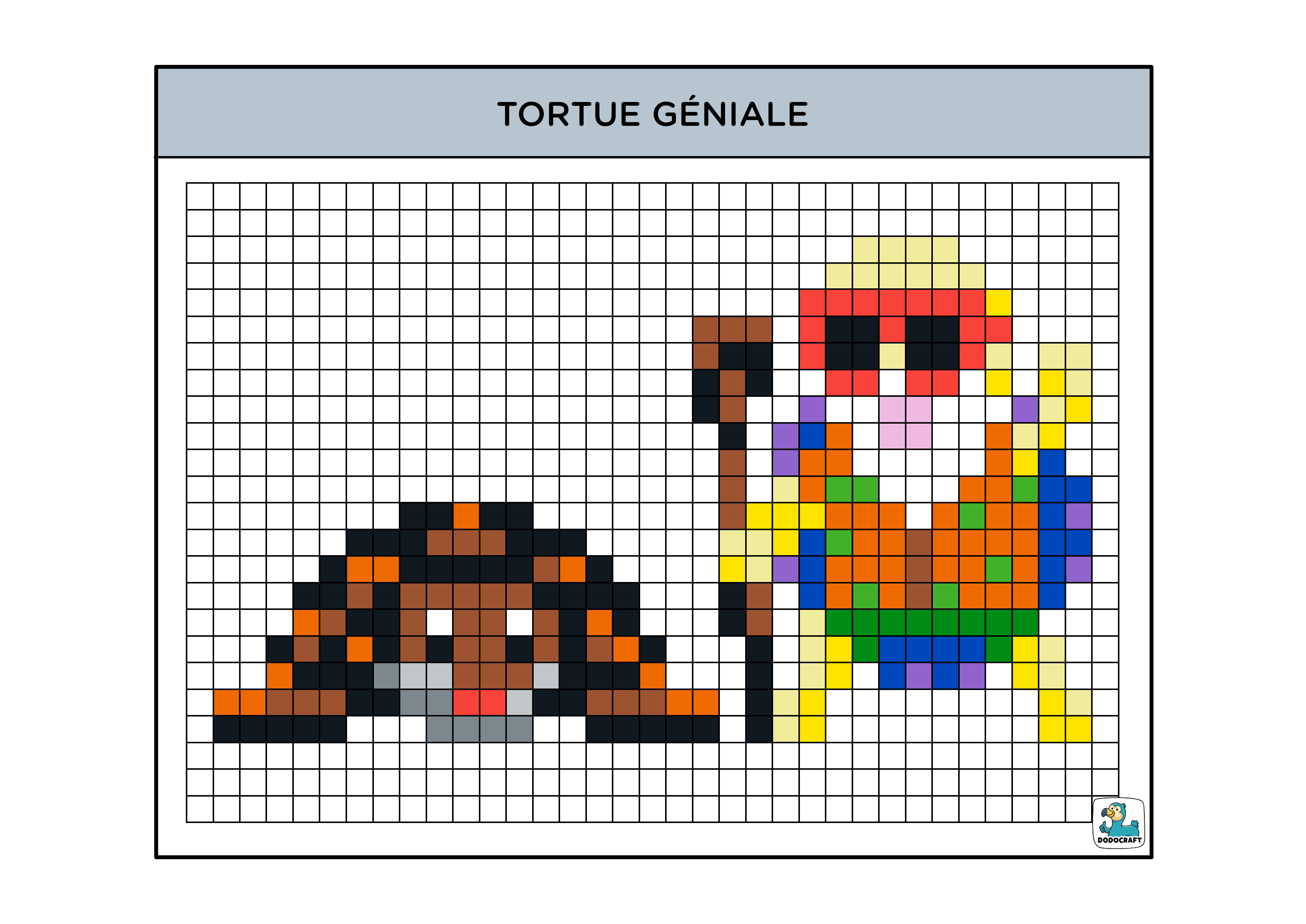 Pixel Art Tortue géniale